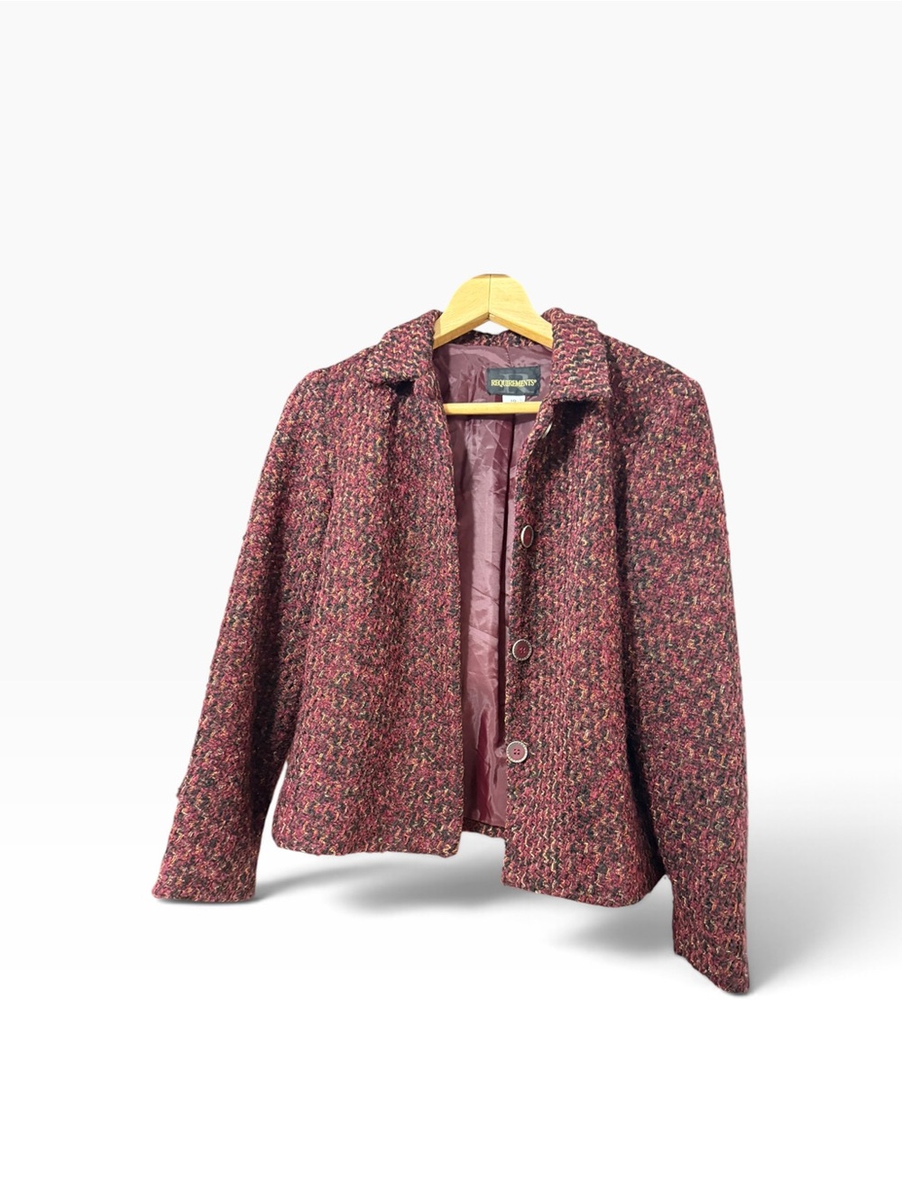 Requirements Tweed Burgandy Jacket 10